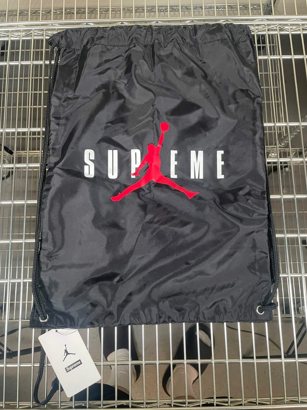 Supreme Jordan Drawstring Bag Black